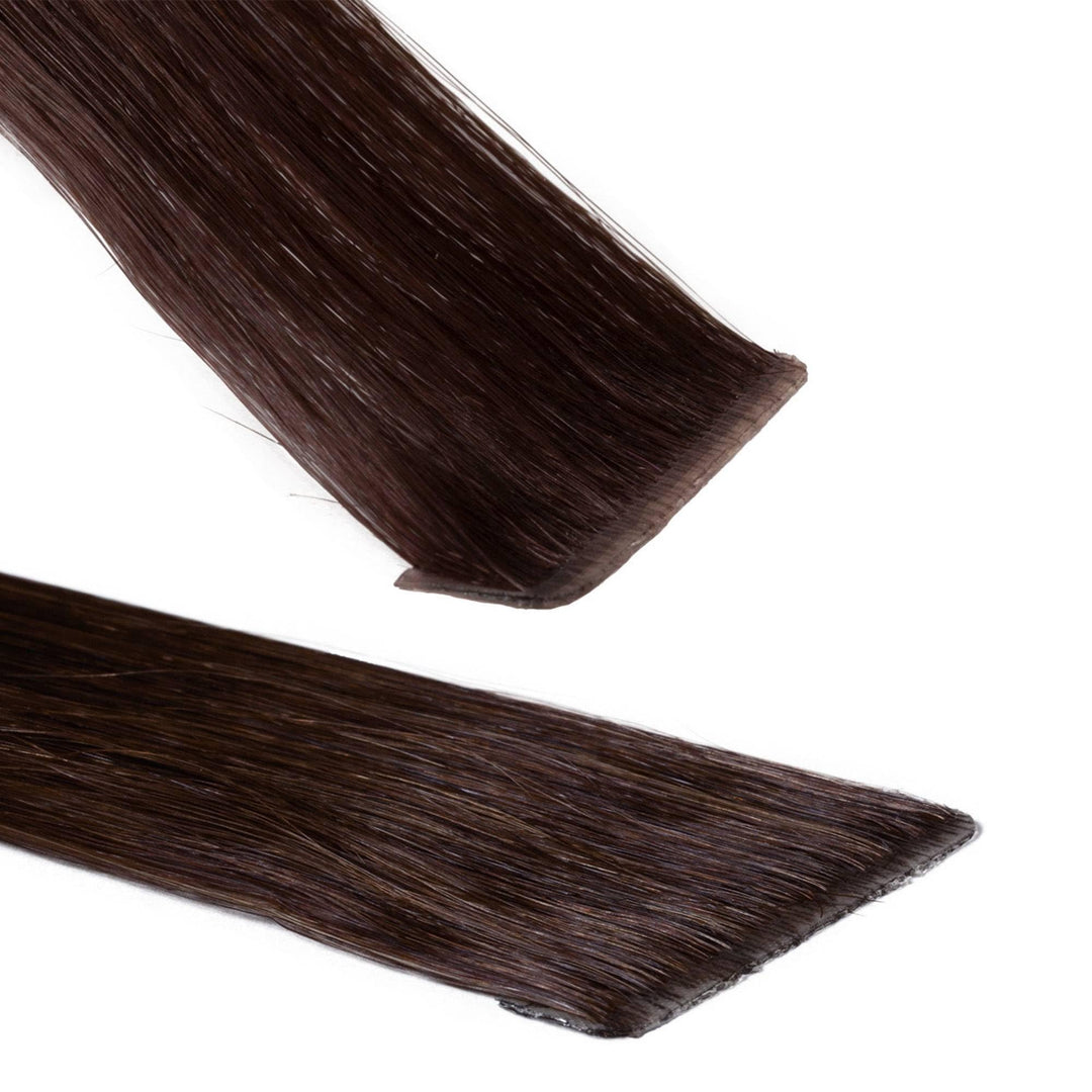 hair2heart Invisible Tape Extensions Echthaar Premium - 10 Tapes 50cm 6/3 dunkelblond gold