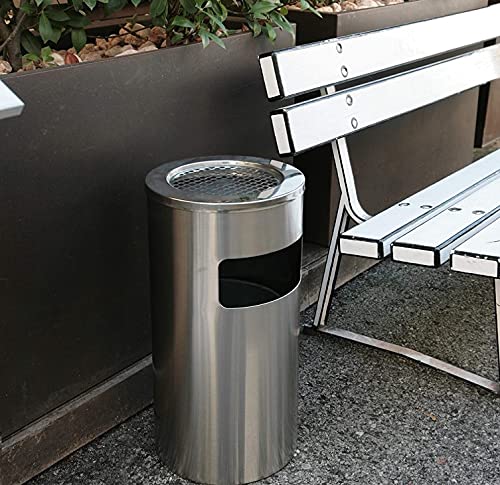 XUANYU 2er-Set 30 liter Mülleimer mit Aschenbecher Standaschenbecher für Draussen Herausnehmbarem Ab