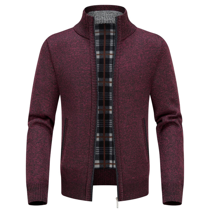 KUDORO Strickjacke Herren Cardigan Trachtenjacke mit Reissverschluss Gestrickt Wintermantel Strickja