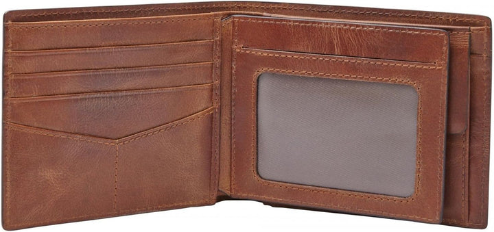 Fossil Brieftasche für Männer Derrick, Leder Bifold braun 11,4 cm L x 2,5 cm B x 9,5 cm H ML3687200