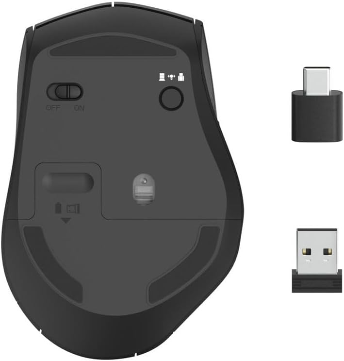 Hama, MW-600 Funk-Maus mit USB-C und USB-A (PC Maus kabellos mit 6 Tasten, leise, optische Maus mit
