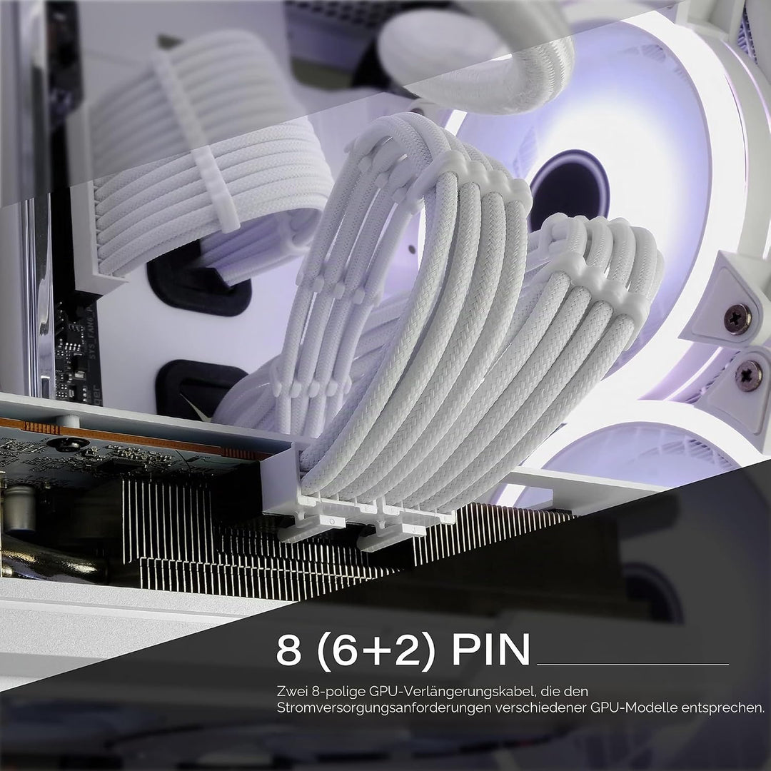 EZDIY-FAB PSU Verlängerungskabel Ummanteltes Custom Mod PC Stromversorgungskabel,Weiches Nylongeflec