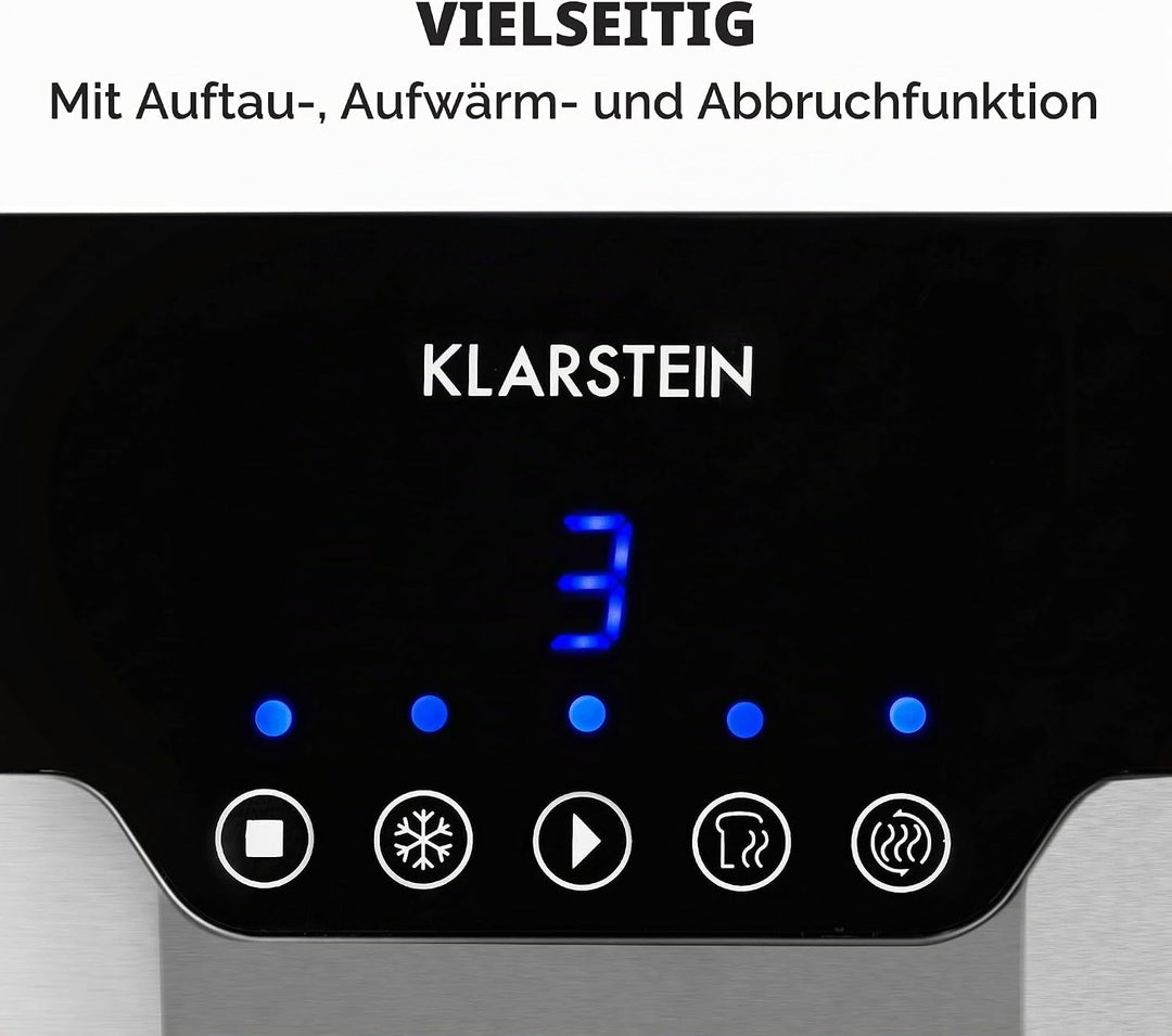 Klarstein Arabica Toaster - 920W, Touch-Bedienfeld, LED-Display, Auftau, Aufwärm- und Abbruchfunktio