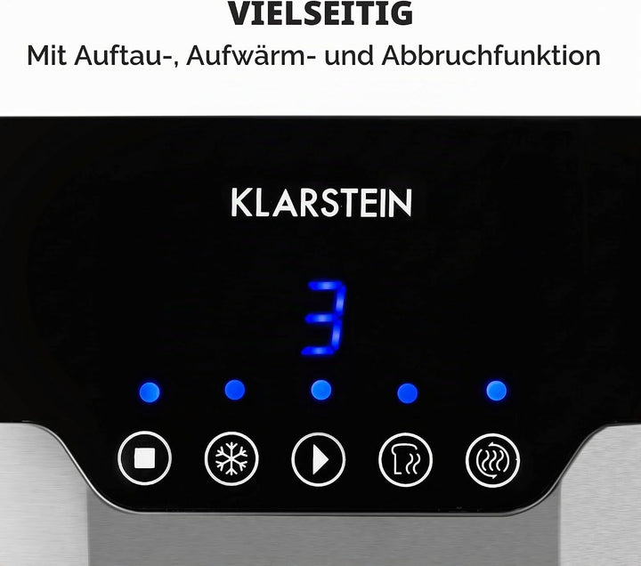 Klarstein Arabica Toaster - 920W, Touch-Bedienfeld, LED-Display, Auftau, Aufwärm- und Abbruchfunktio