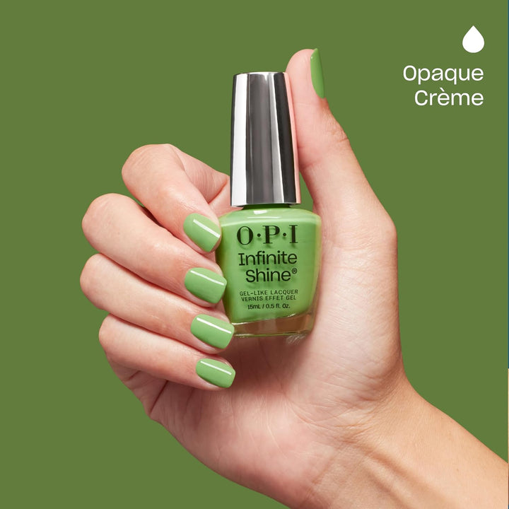 OPI Infinite Shine Collection Make 'Em Jelly – Jelly Green with Envy – grüner Nagellack mit Gel-Effe