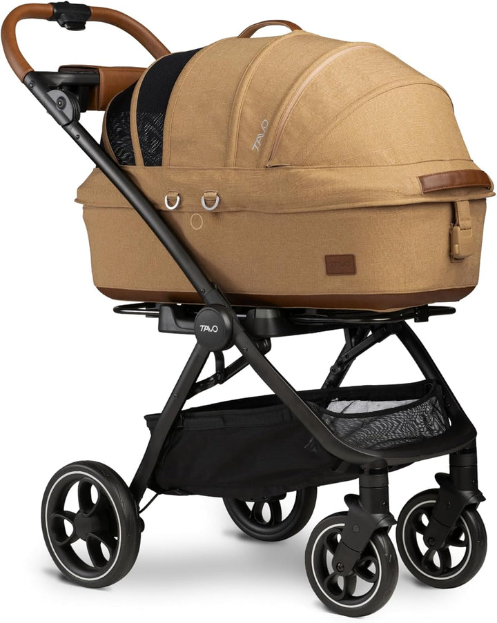Tavo Maeve Medium Flex‑Griff Haustier‑Autositz mit ISOFIX‑Bodenplatte, 2 Matratzenauflagen, Geeignet