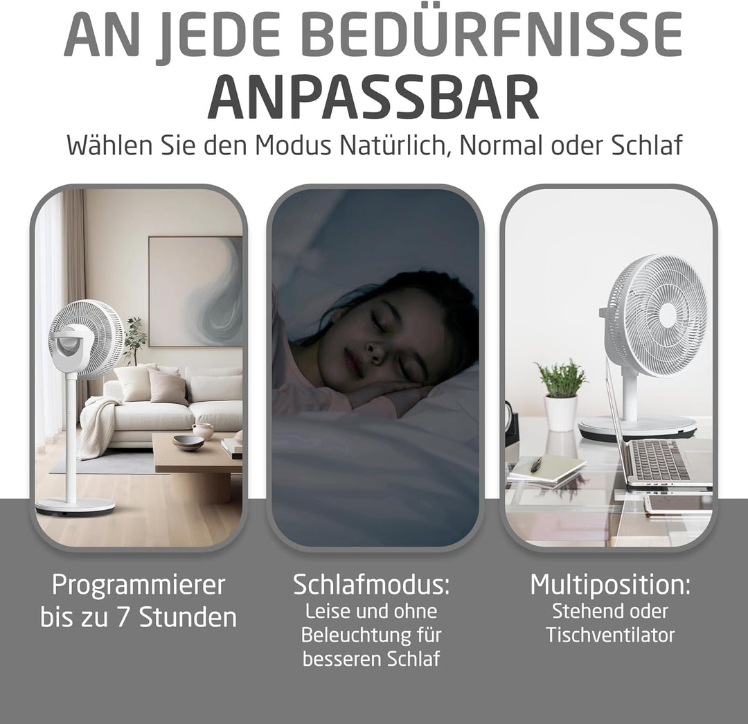 Amig - Tragbarer Ventilator GALAIR WIFI-01 Ultra Silence | Stand- oder Tischventilator | Sehr leise