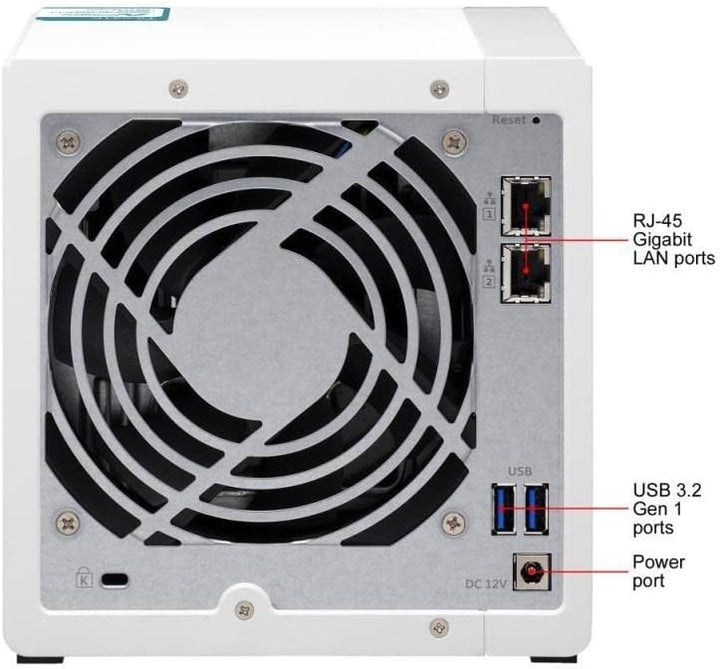 QNAP TS-431K Heim-NAS mit 4 Einschüben und Zwei 1 GbE-Ports. 4 Schächte, 4 Schächte