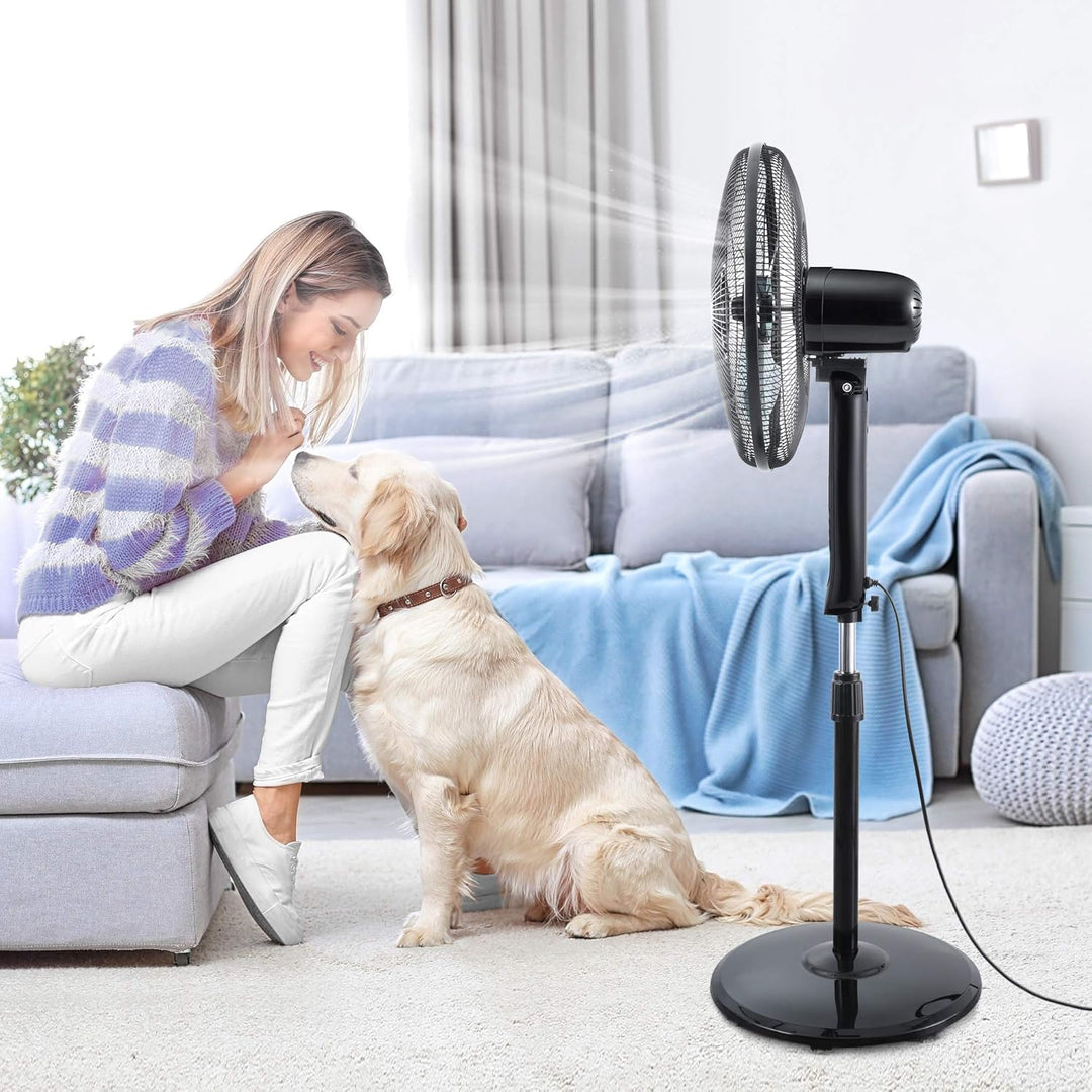 Midea FS40-15FR Standventilator Leise mit Fernbedienung,3 Geschwindigkeitsstufen,LED Anzeige, 7,5H T
