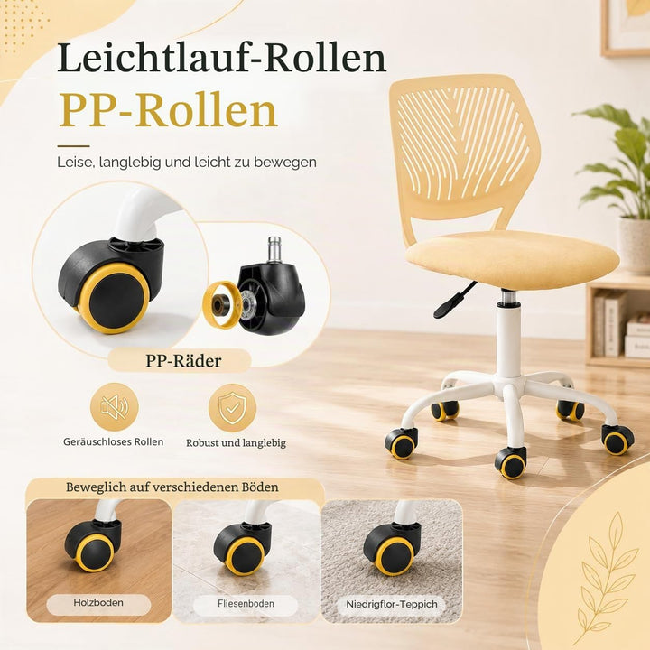 Homy Casa Schreibtischstuhl, verstellbarer Drehstuhl, Bürostuhl, Stoffsitz, ergonomischer Arbeitsstu