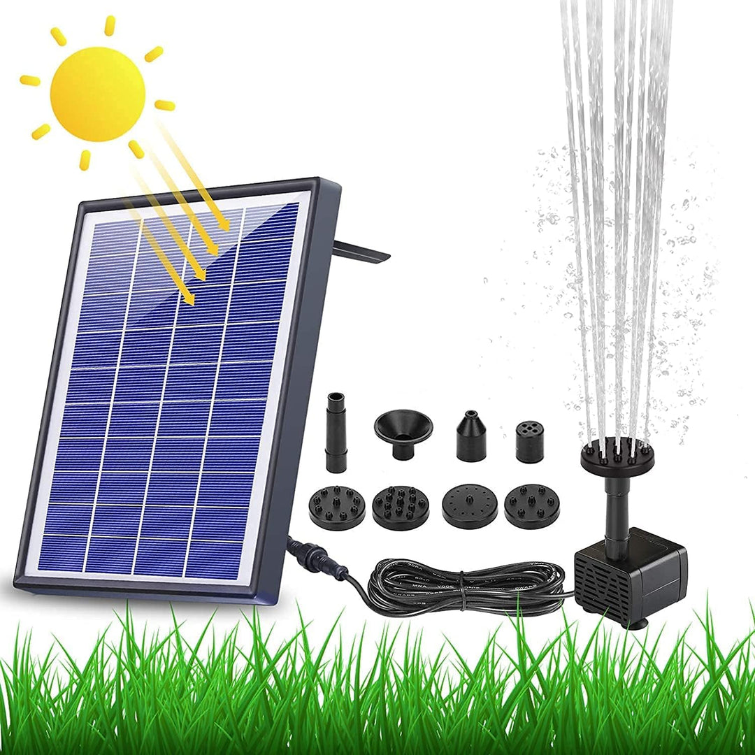 AISITIN 6.5W Solar Springbrunnen Eingebaute1500 mAh Batterie Upgraded Solar Teichpumpe Wasserpumpe S