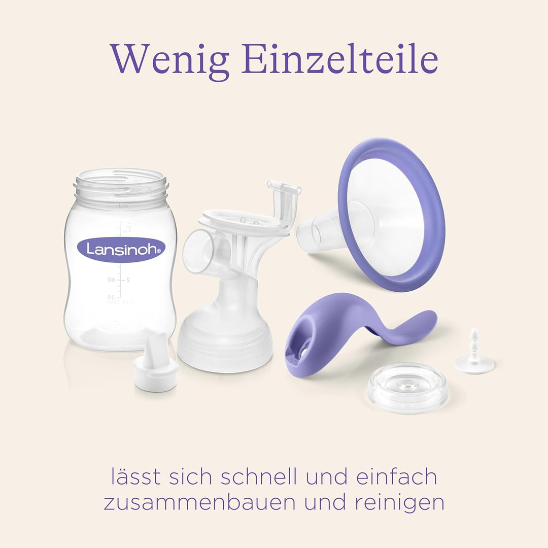 Lansinoh Handmilchpumpe - manuelle Milchpumpe für sanftes und effektives Abpumpen, Handmilchpumpe