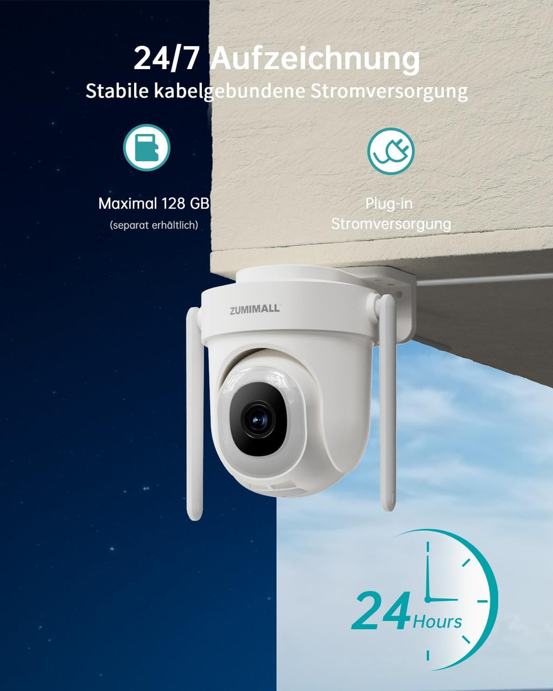 ZUMIMALL 5MP Überwachungskamera Aussen 5G/2,4GHz WLAN Kamera Überwachung aussen Kabelgebunden, 355°/