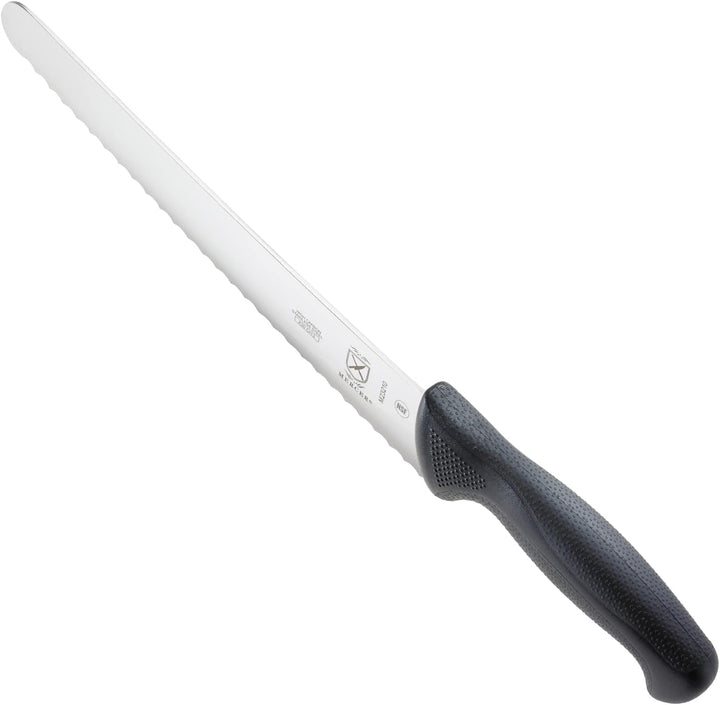 Mercer Culinary M23210 Millennia Wide Wavy Edge Bread Knife, 10-Inch, Black 10-Inch Wide Wavy Edge B