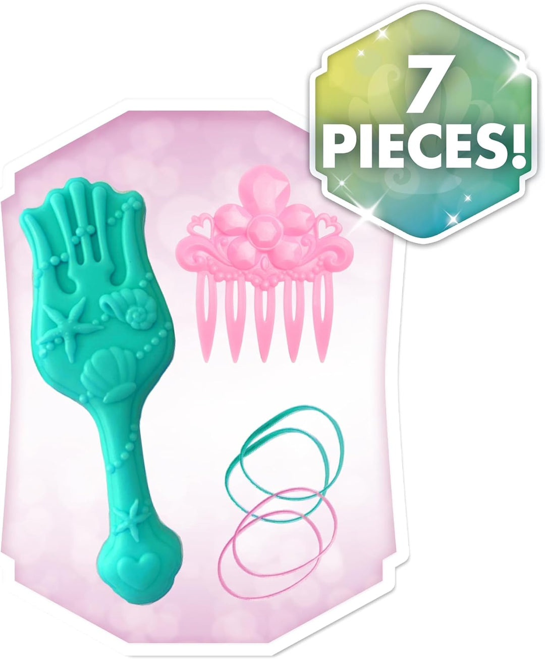 Disney Princess 20 cm Ariel Frisierkopf mit Zubehör, 7-teilig, rotes Haar, Kinderspielzeug ab 3 Jahr