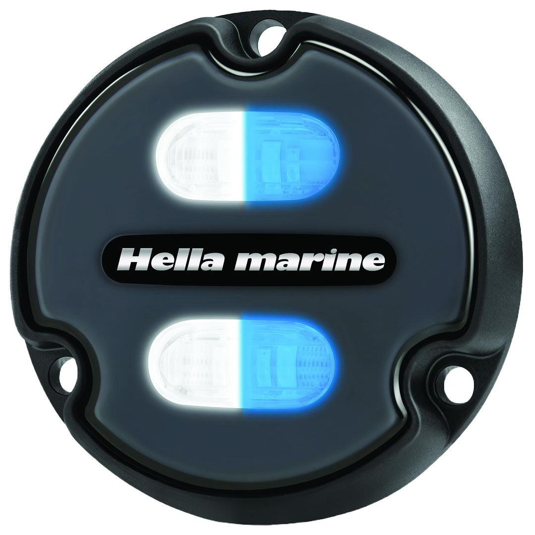 Hella Marine Apelo Unterwasserlicht A1, blau-weiss, 1800 Lumen, schwarzes Gehäuse, anthrazitfarbene