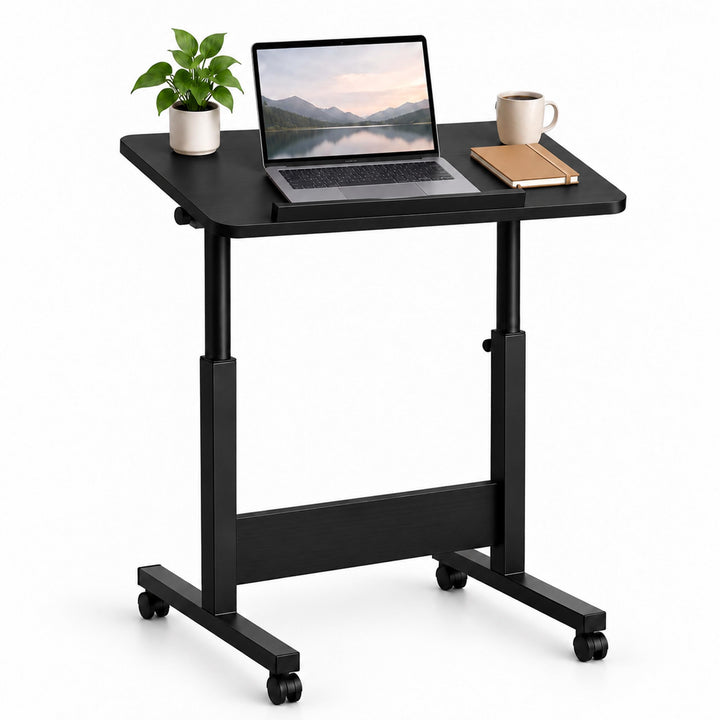 Relaxdays Laptoptisch höhenverstellbar, 67-90 cm, schwarz, Schwarz