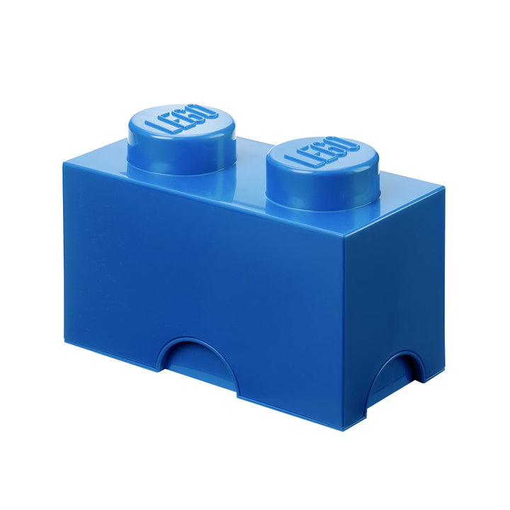 ROOM COPENHAGEN LEGO Aufbewahrungsstein, 2 Noppen, Stapelbare Aufbewahrungsbox, 2,6 l, blau Bright B