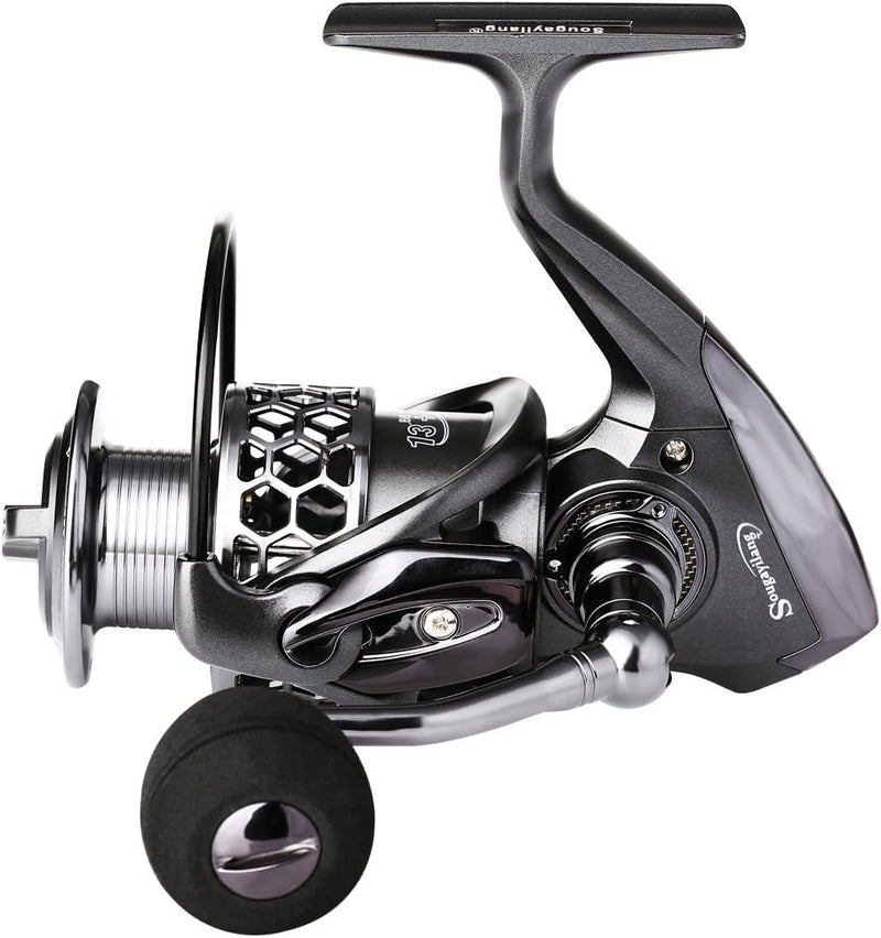 Sougayilang Angelrolle 13 + 1BB leicht, ultra-glatt, Aluminium-Spinnrolle mit gratis Ersatz-Graphits