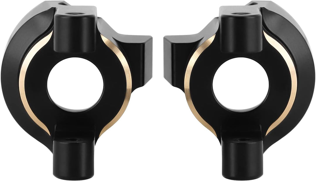 INJORA Vorder-Achse Lenkung Knöchel Träger C-Hub Messing Schwarzer Beschichtung Gegengewicht für 1/1