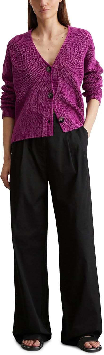 Marc O'Polo Damen Cardigan aus Bio-Baumwolle mit V-Ausschnitt XS 650, XS 650