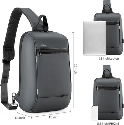 VGOAL Herren Daypack Backpacks Laptop-Computer-Messenger-and-Shoulder-Bags #1 No Lock(grau), #1 No L