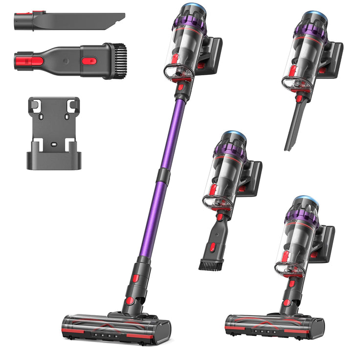 Lubluelu Akku Staubsauger 50000Pa/550W/50Min Staubsauger Kabellos mit Display, Anti-Tangle-Bürste, l
