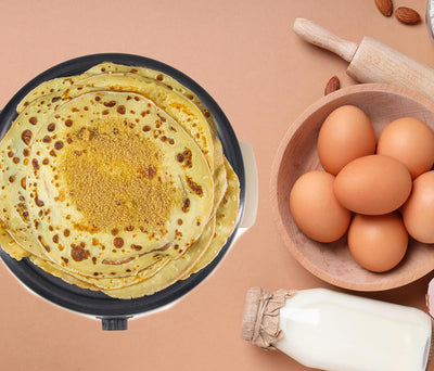 LITTLE BALANCE 8694 Crêpe-Pfanne Duo 1000 Muskatnuss, elektrische Crêpe und Pfannkuchen, 2 herausneh
