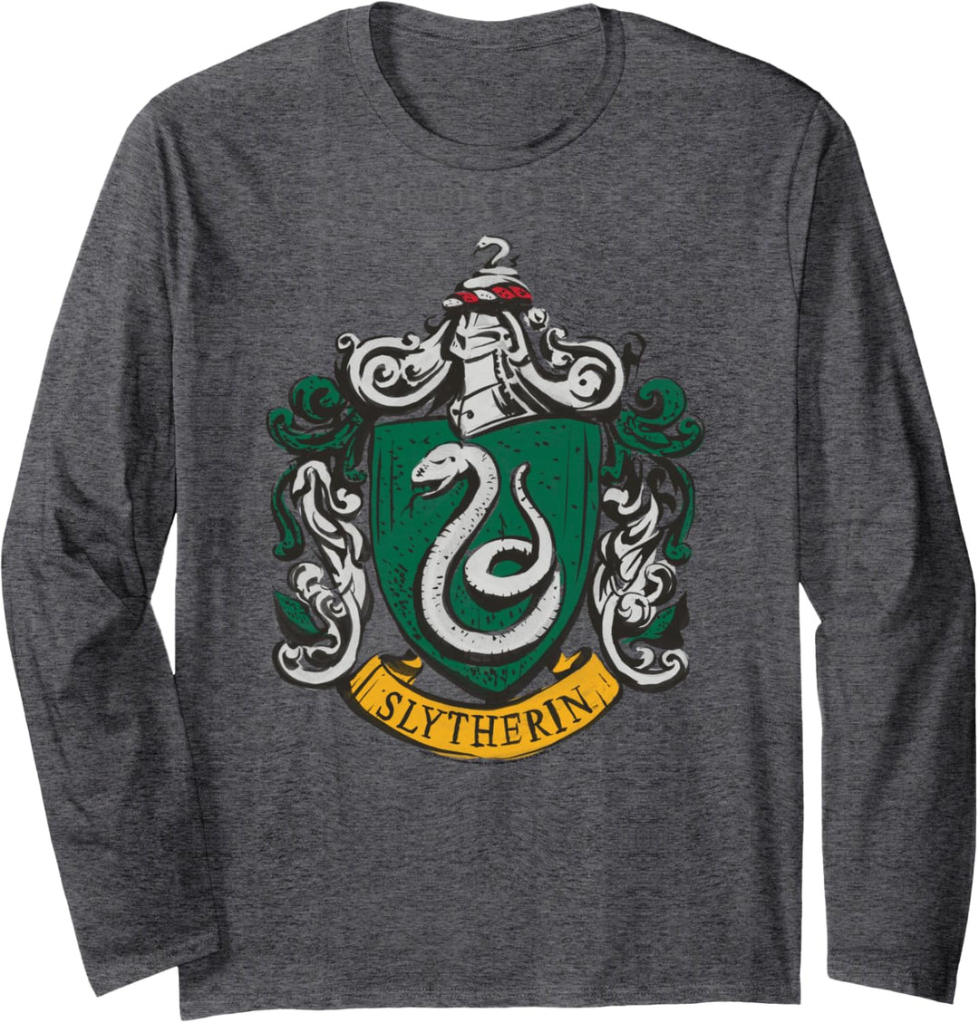 Harry Potter Drawn Slytherin Crest Langarmshirt