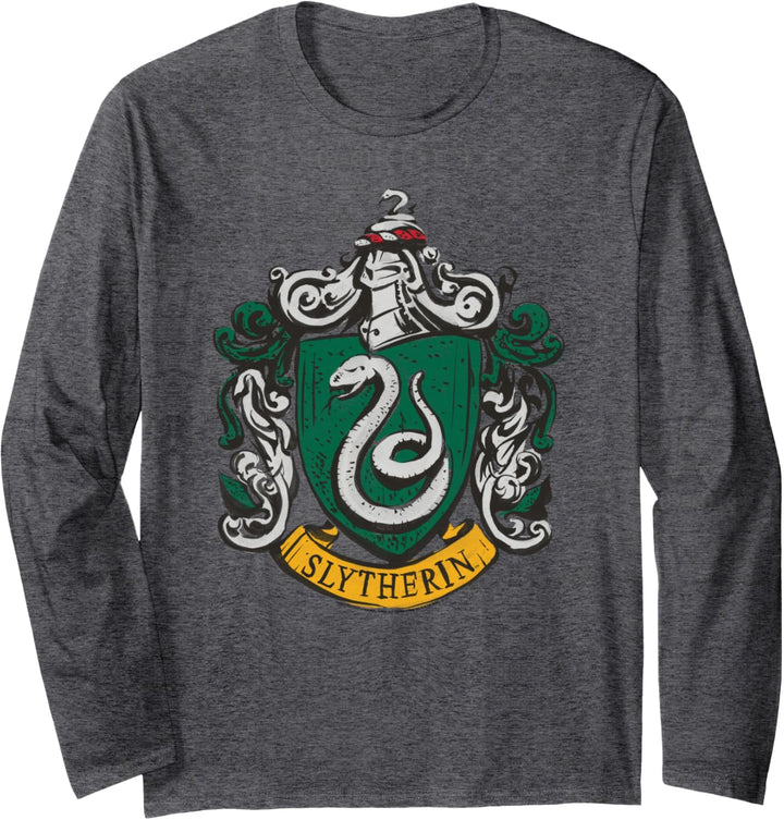 Harry Potter Drawn Slytherin Crest Langarmshirt