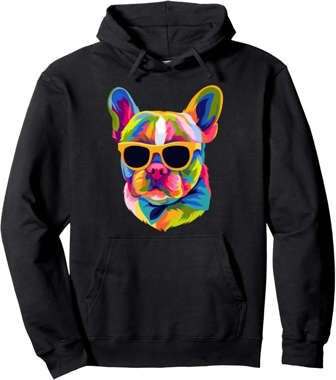 Pop Art French Bulldog Französische Bulldogge Frenchie Pullover Hoodie