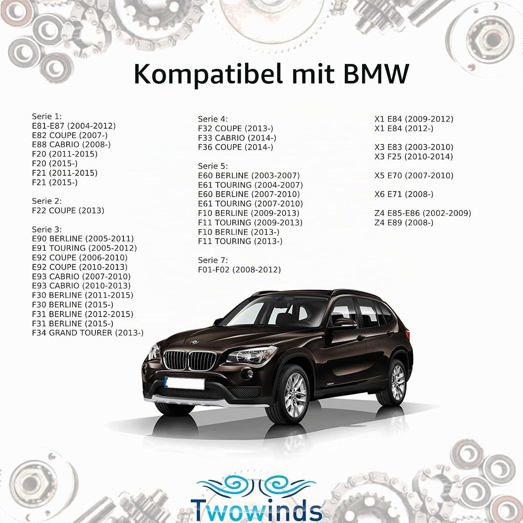 Twowinds Türschloss Vorne Links Kompatibel mit BMW E61 E87 E90 E91 E81 X6 X5 X3 X1 51217202143 Aktua
