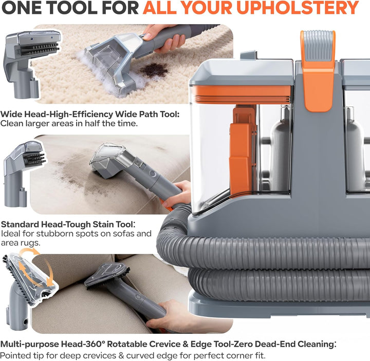 Polsterreiniger Gerät 450W 13kPa, Nasssauger Polsterreiniger für Sofa & Auto, Waschsauger Teppichrei