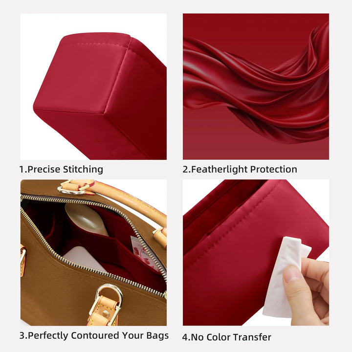 DGAZ Handtaschen Organizer Einsatz, Seide Handtaschenorganisator für LV Speedy Nano/20/25/30/35/40/4