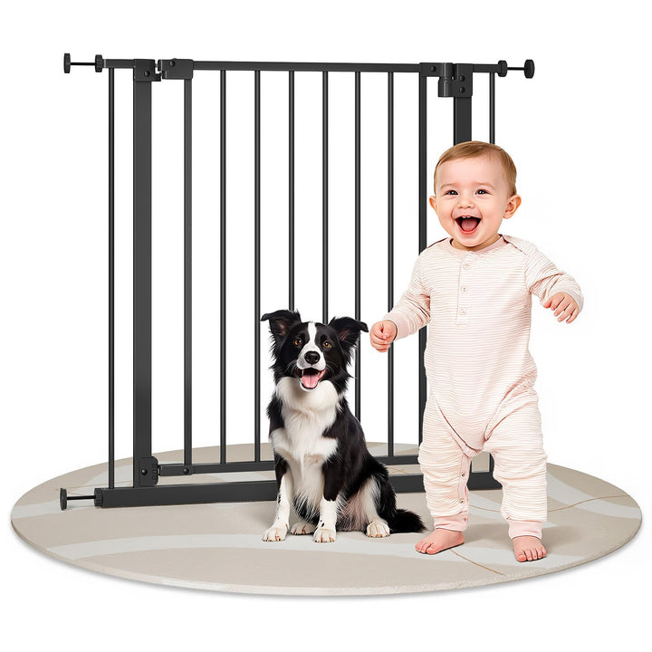 WOLTU Treppenschutzgitter, Türschutzgitter, Absperrgitter, Türgitter, 75-87 cm, mit/ohne Bohren, Aut