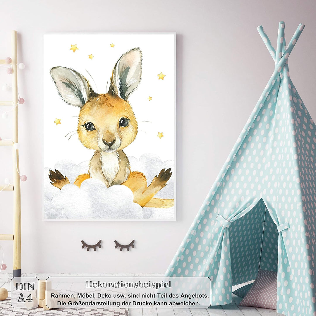 LALELU-Prints Bilder Kinderzimmer Poster Babyzimmer Deko Mädchen Jungen Kinderbilder Set Kinderzimme