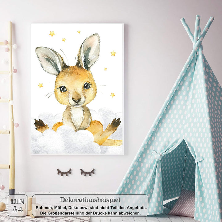 LALELU-Prints Bilder Kinderzimmer Poster Babyzimmer Deko Mädchen Jungen Kinderbilder Set Kinderzimme