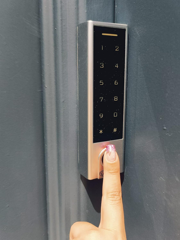 REMOCK RCODE CODE Touch-Tastatur, mit Fingerabdruck, Karten-und Codeleser, Silber