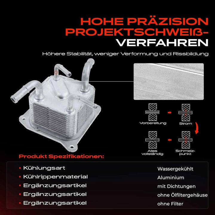 Frankberg Ölkühler Motoröl Kompatibel mit Juke F15 Qashqai II SUV J11 1.6 1.2 DiG-T SUV 2010-Heute 2