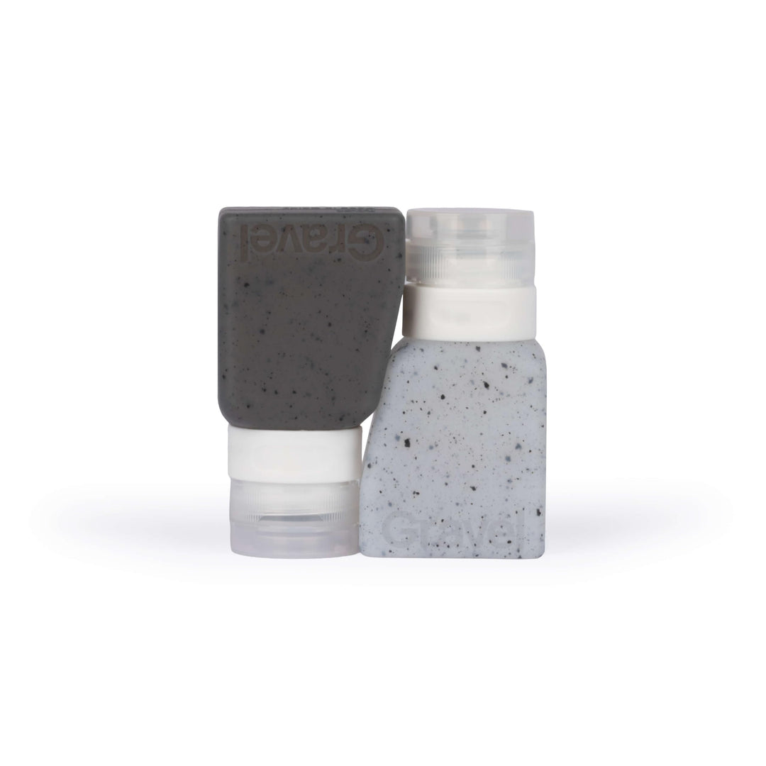 GRAVEL Weiche 85 ml Silikon-Reiseflaschen, auslaufsicher, 2 Stück, TSA genehmigt Transparent und Mat