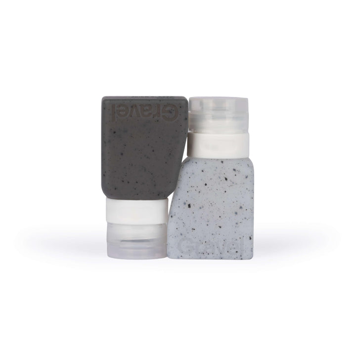 GRAVEL Weiche 85 ml Silikon-Reiseflaschen, auslaufsicher, 2 Stück, TSA genehmigt Transparent und Mat