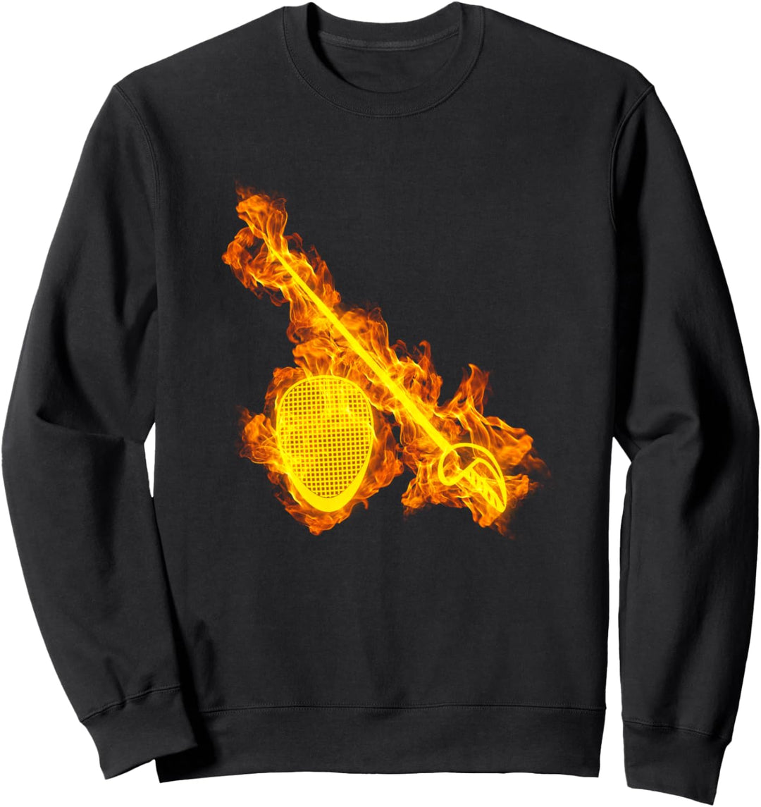 Feuer Fechten Maske und Fecht Degen Flammen Fechter Sweatshirt