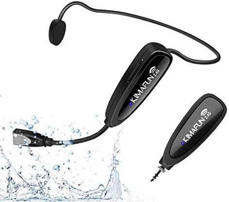 Drahtloses Fitness-Mikrofon-Headset, KIMAFUN Schweissfestes Wasserdichtes Headset-Mikrofon mit Wiede