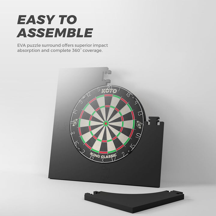 KOTO - 4pcs. Dart Surround, langlebige Dart wandschutz, verhindert Schäden, Eva 4PCS Quadrat Schwarz