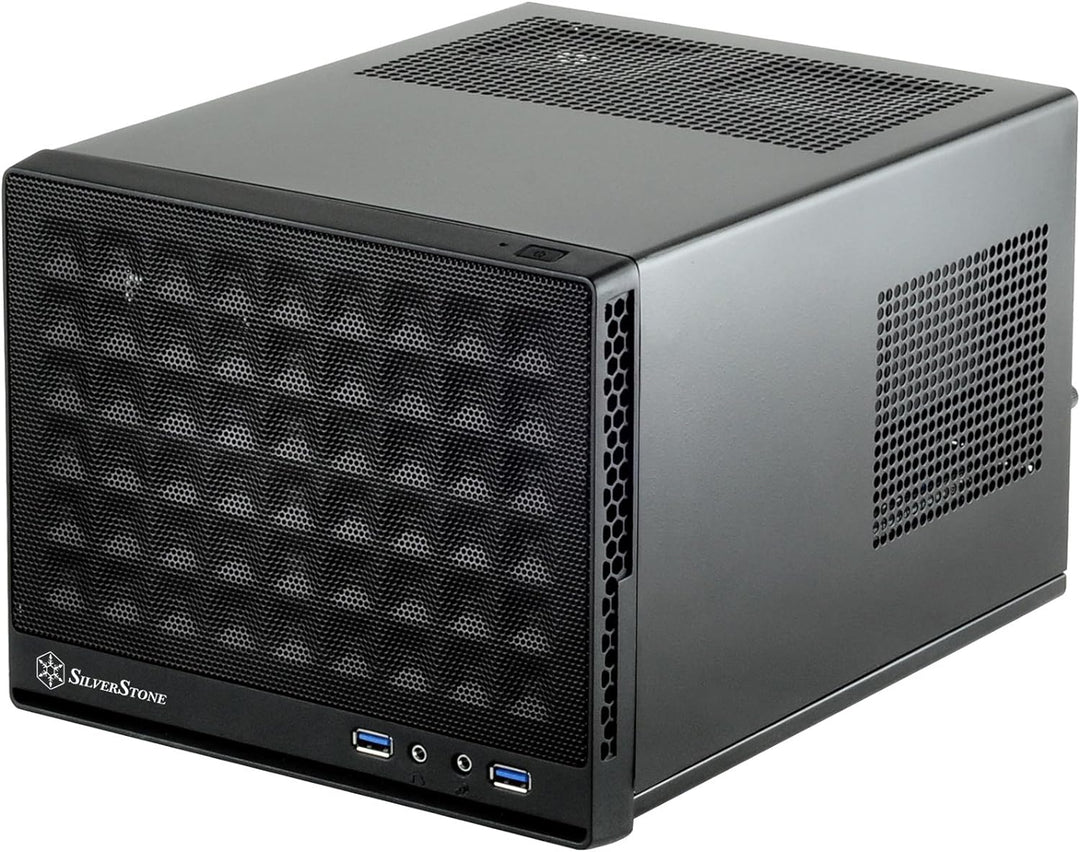 SilverStone SST-SG13B - Sugo Mini-ITX kompaktes Cube Gehäuse, Mesh-Frontblende, schwarz