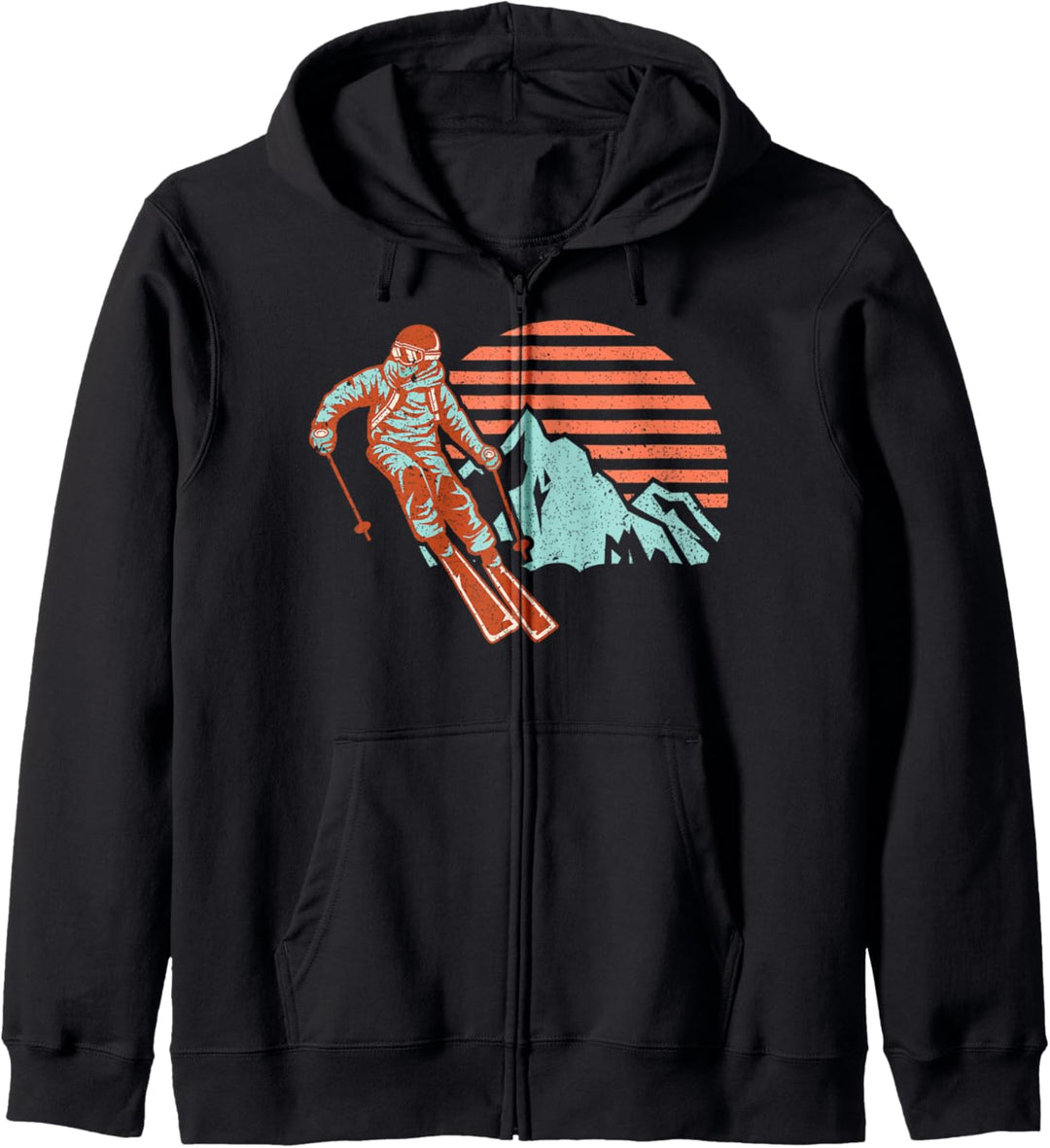 Retro Ski Vintage 80er Jahre Ski-Kostüm 90er Jahre Kapuzenjacke
