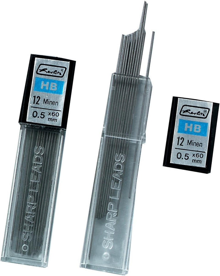 Herlitz Druckbleistiftmine HB, 0.5 mm, 20x 12 Stück Auf Blisterkarte 0,5 mm | 10er Pack, 0,5 mm | 10
