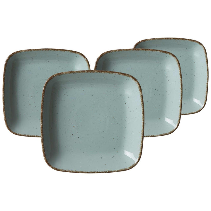 Ritzenhoff & Breker Suppenteller-Set Casa 4-teilig, 22 x 22 cm, Tiefe Teller im Vintage-Look, Mix &
