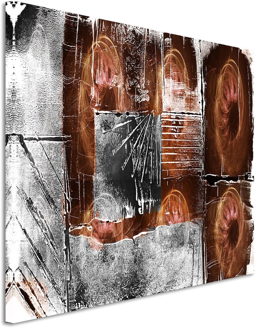 Paul Sinus Art 120x80cm Leinwandbild Leinwanddruck Kunstdruck Wandbild braun grau weiss Kreise Grung