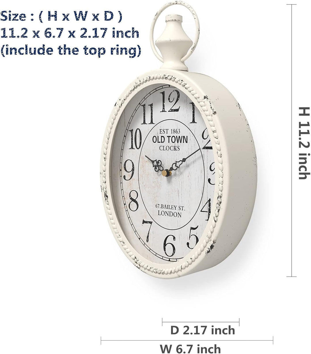 Menterry Europäischen Retro Oval Wanduhr, antike altmodische Design, Vintage-Stil, batteriebetrieben